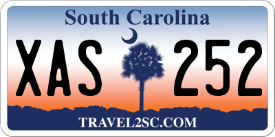 SC license plate XAS252