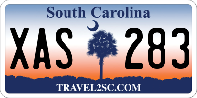 SC license plate XAS283