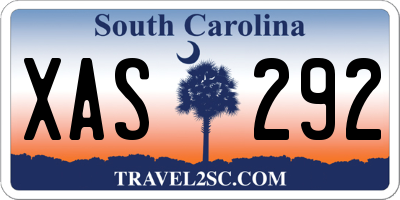 SC license plate XAS292