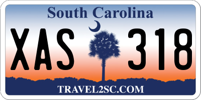 SC license plate XAS318