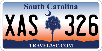 SC license plate XAS326