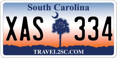 SC license plate XAS334