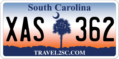 SC license plate XAS362