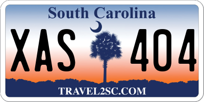 SC license plate XAS404