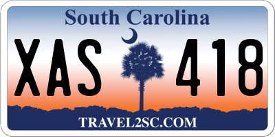 SC license plate XAS418