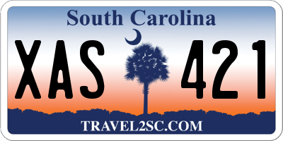 SC license plate XAS421