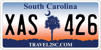 SC license plate XAS426