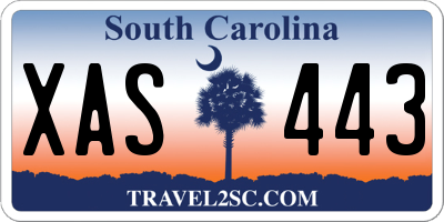 SC license plate XAS443
