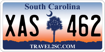 SC license plate XAS462