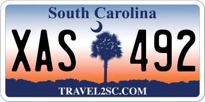 SC license plate XAS492