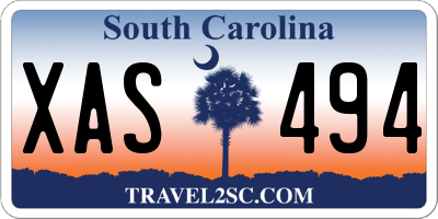SC license plate XAS494