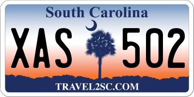 SC license plate XAS502