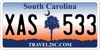 SC license plate XAS533