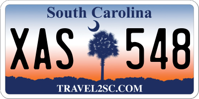 SC license plate XAS548