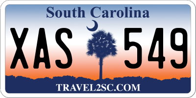 SC license plate XAS549