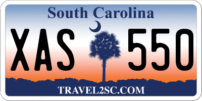 SC license plate XAS550