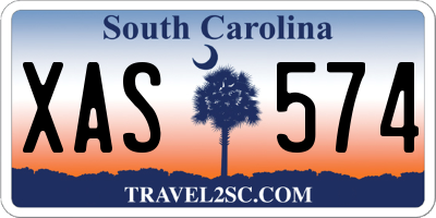 SC license plate XAS574