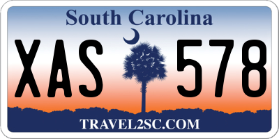 SC license plate XAS578