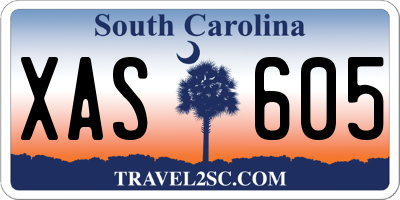 SC license plate XAS605