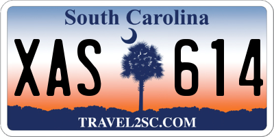 SC license plate XAS614