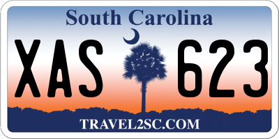 SC license plate XAS623