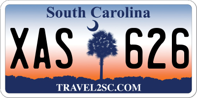 SC license plate XAS626
