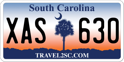 SC license plate XAS630