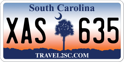 SC license plate XAS635