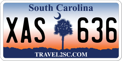 SC license plate XAS636