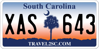 SC license plate XAS643