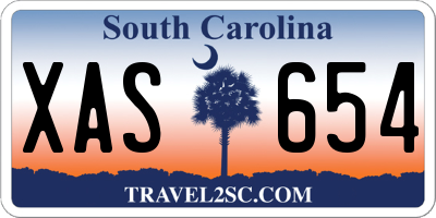 SC license plate XAS654