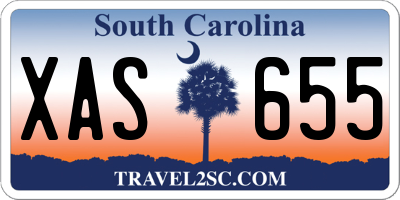 SC license plate XAS655