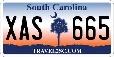 SC license plate XAS665