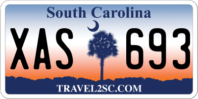 SC license plate XAS693