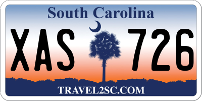 SC license plate XAS726