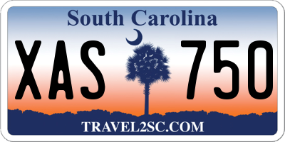 SC license plate XAS750