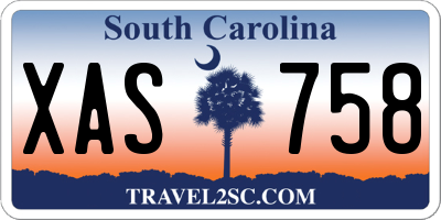 SC license plate XAS758
