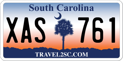 SC license plate XAS761