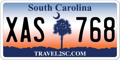 SC license plate XAS768