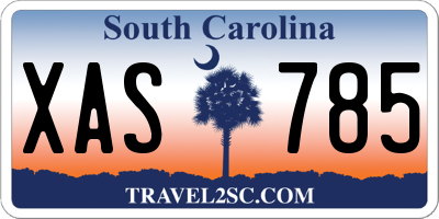 SC license plate XAS785