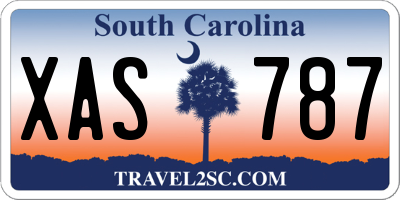 SC license plate XAS787