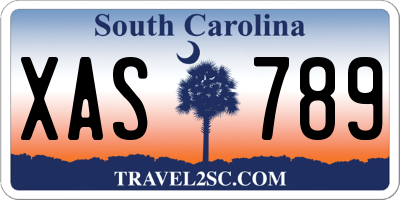 SC license plate XAS789