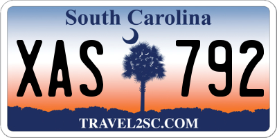 SC license plate XAS792