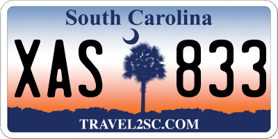 SC license plate XAS833