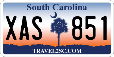 SC license plate XAS851