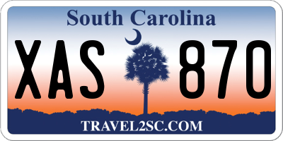 SC license plate XAS870