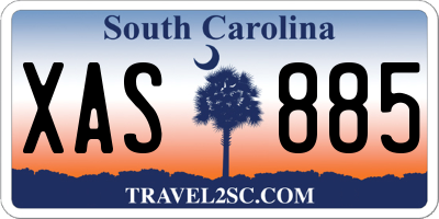 SC license plate XAS885
