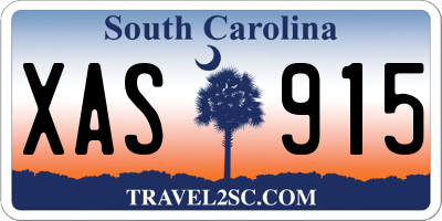 SC license plate XAS915