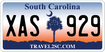 SC license plate XAS929