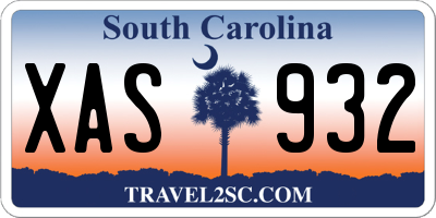 SC license plate XAS932